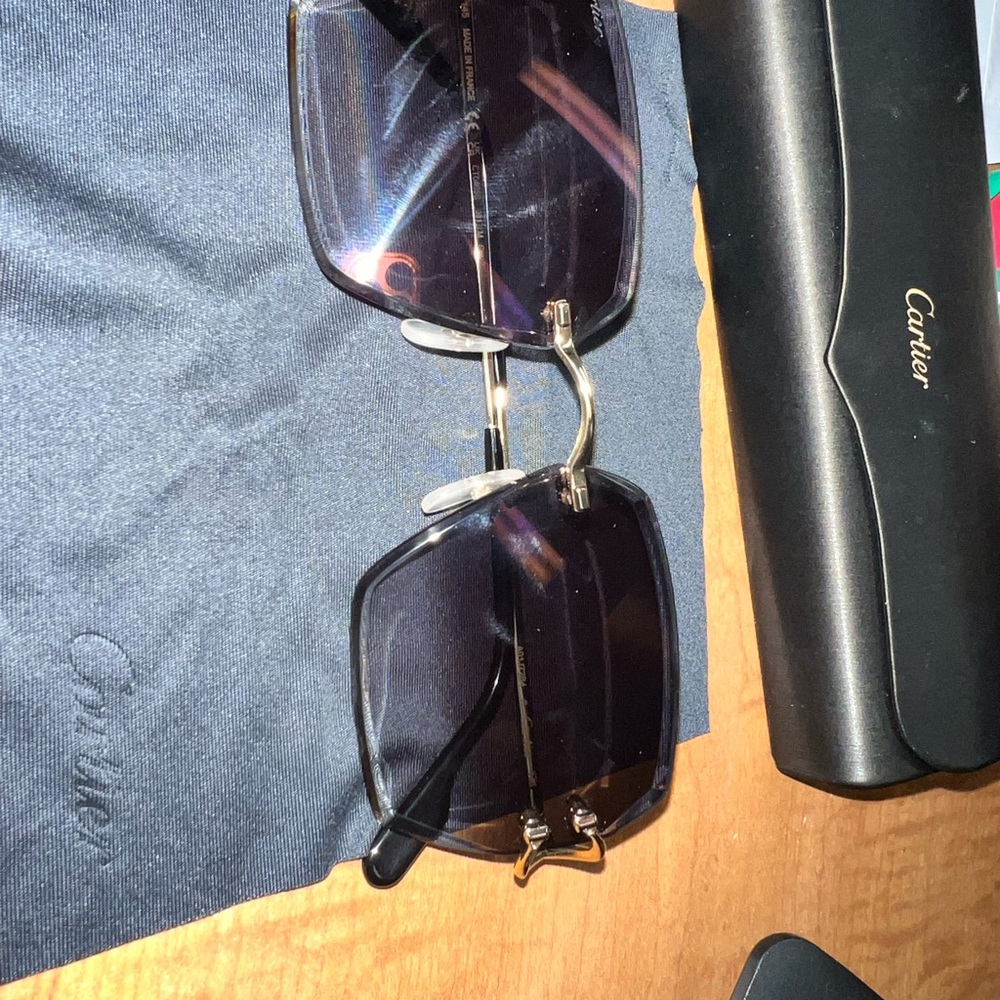 Cartier Gold and Black Sunglasses